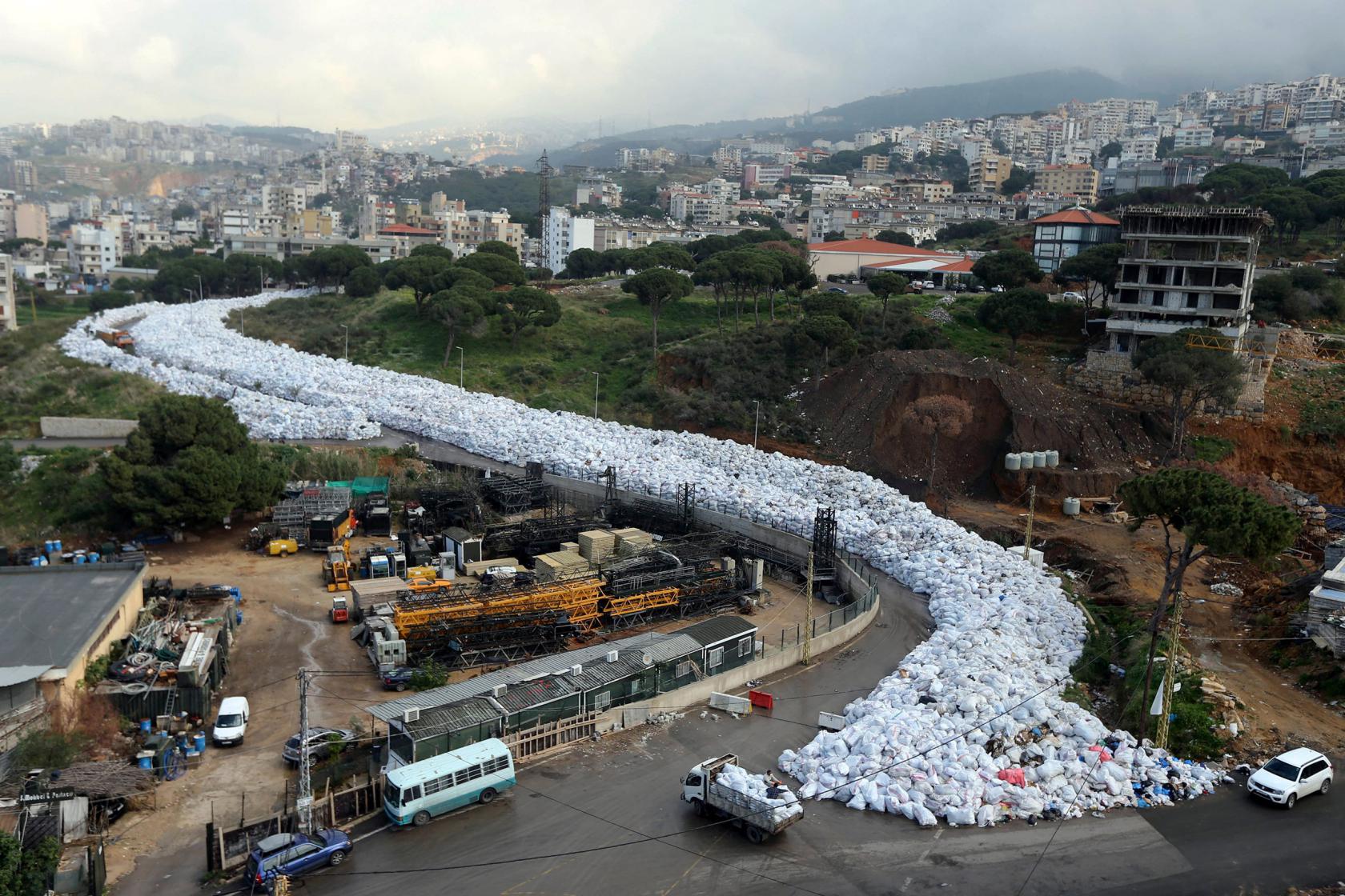 Thousands of packed garbage bags in Jdeideh, a northern suburb of Beirut, Lebanon, Feb. 23, 2016. The country has struggled to resolve its trash crisis since last summer. Hasan Shaaban—Reuters